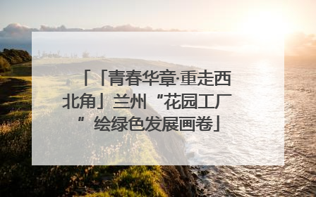 「青春华章·重走西北角」兰州“花园工厂”绘绿色发展画卷