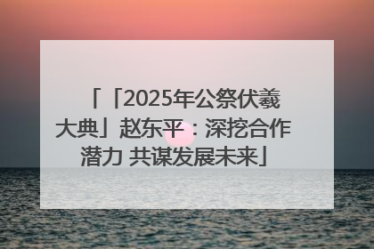 「2025年公祭伏羲大典」赵东平：深挖合作潜力 共谋发展未来