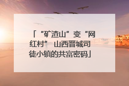 “矿渣山”变“网红村” 山西晋城司徒小镇的共富密码