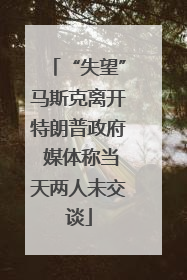“失望”马斯克离开特朗普政府 媒体称当天两人未交谈