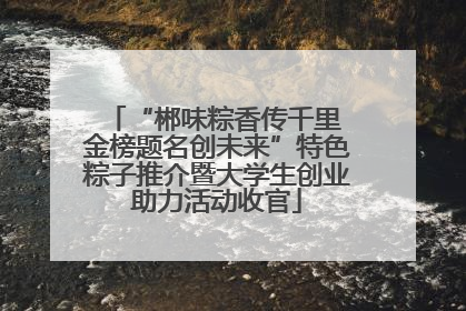 “郴味粽香传千里 金榜题名创未来”特色粽子推介暨大学生创业助力活动收官