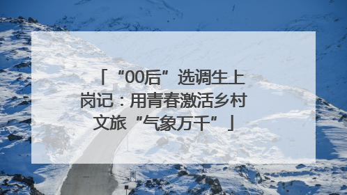 “00后”选调生上岗记：用青春激活乡村文旅“气象万千”