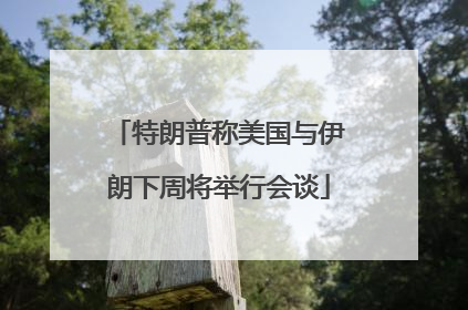 特朗普称美国与伊朗下周将举行会谈