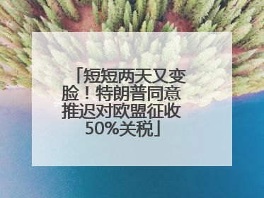 短短两天又变脸！特朗普同意推迟对欧盟征收50%关税