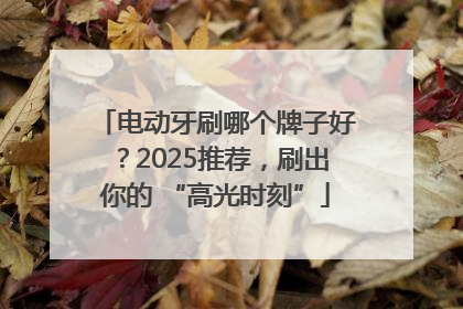 电动牙刷哪个牌子好？2025推荐，刷出你的 “高光时刻”