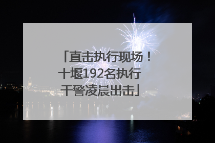 直击执行现场！十堰192名执行干警凌晨出击