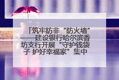 筑牢防非“防火墙”——建设银行哈尔滨香坊支行开展“守护钱袋子 护好幸福家”集中宣传日活动