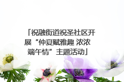 祝融街道祝圣社区开展“仲夏赋雅趣 浓浓端午情”主题活动