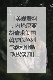 美媒爆料：内塔尼亚胡请求美国斡旋以色列与叙利亚新政权谈判
