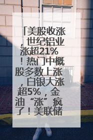 美股收涨，世纪铝业涨超21%！热门中概股多数上涨，白银大涨超5%，金油“涨”疯了！美联储官员最新表态