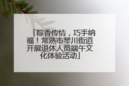 粽香传情，巧手纳福！常熟市琴川街道开展退休人员端午文化体验活动