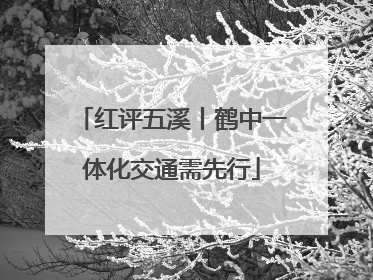 红评五溪丨鹤中一体化交通需先行
