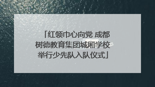 红领巾心向党 成都树德教育集团城厢学校举行少先队入队仪式