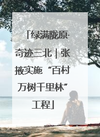 绿满陇原·奇迹三北｜张掖实施“百村万树千里林”工程