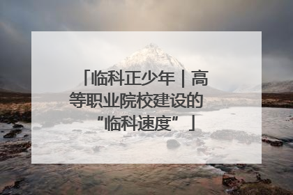 临科正少年｜高等职业院校建设的“临科速度”