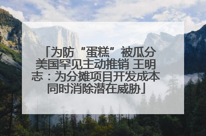 为防“蛋糕”被瓜分 美国罕见主动推销 王明志：为分摊项目开发成本同时消除潜在威胁