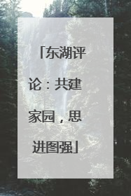 东湖评论：共建家园，思进图强