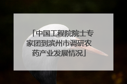 中国工程院院士专家团到滨州市调研农药产业发展情况