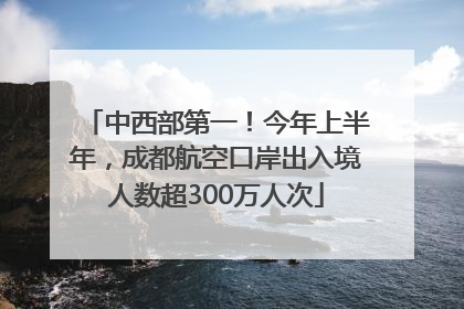 中西部第一！今年上半年，成都航空口岸出入境人数超300万人次