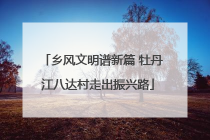乡风文明谱新篇 牡丹江八达村走出振兴路