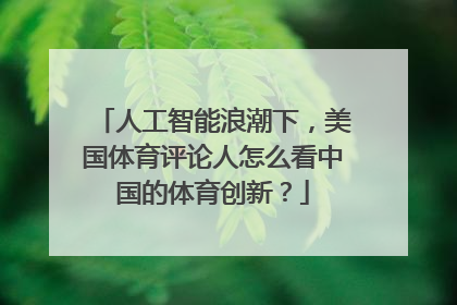 人工智能浪潮下，美国体育评论人怎么看中国的体育创新？