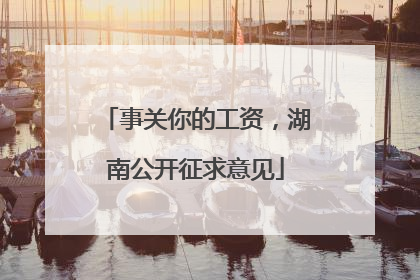 事关你的工资，湖南公开征求意见
