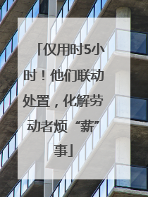 仅用时5小时！他们联动处置，化解劳动者烦“薪”事