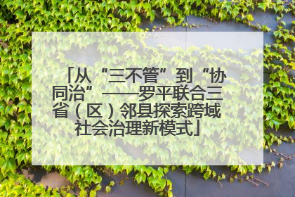 从“三不管”到“协同治”——罗平联合三省（区）邻县探索跨域社会治理新模式