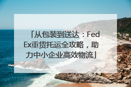 从包装到送达：FedEx重货托运全攻略，助力中小企业高效物流