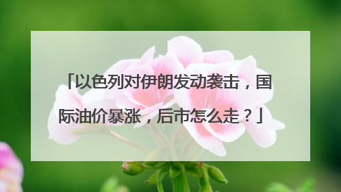 以色列对伊朗发动袭击，国际油价暴涨，后市怎么走？
