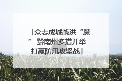 众志成城战洪“魔” 黔南州多措并举打赢防汛攻坚战