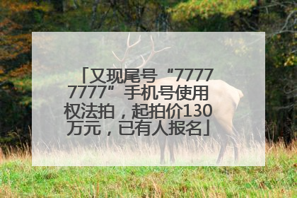 又现尾号“77777777”手机号使用权法拍，起拍价130万元，已有人报名