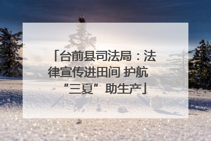 台前县司法局：法律宣传进田间 护航“三夏”助生产