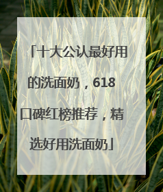 十大公认最好用的洗面奶，618口碑红榜推荐，精选好用洗面奶