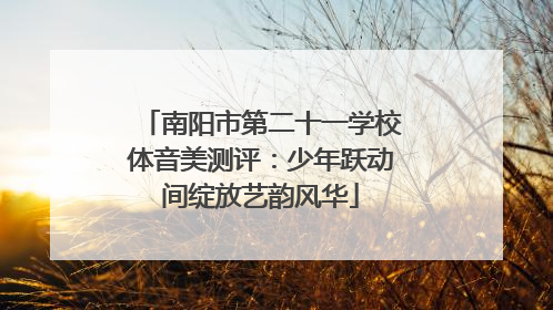 南阳市第二十一学校体音美测评：少年跃动间绽放艺韵风华