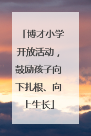 博才小学开放活动，鼓励孩子向下扎根、向上生长