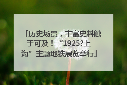 历史场景，丰富史料触手可及！“1925?上海”主题地铁展览举行