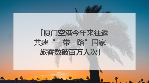 厦门空港今年来往返共建“一带一路”国家旅客数破百万人次