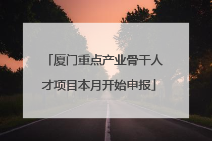 厦门重点产业骨干人才项目本月开始申报