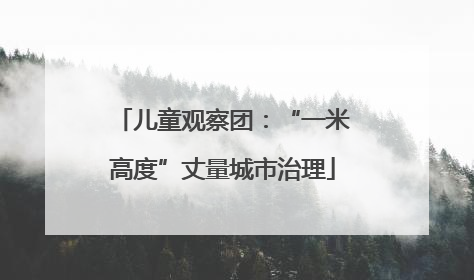 儿童观察团：“一米高度”丈量城市治理