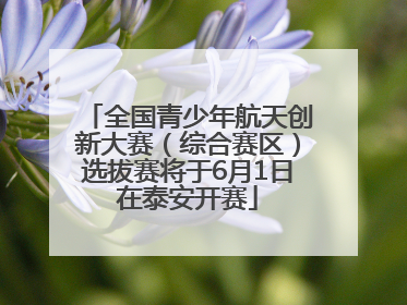 全国青少年航天创新大赛（综合赛区）选拔赛将于6月1日在泰安开赛