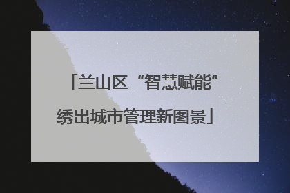 兰山区“智慧赋能”绣出城市管理新图景