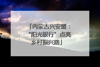 内蒙古兴安盟：“阳光银行”点亮乡村振兴路