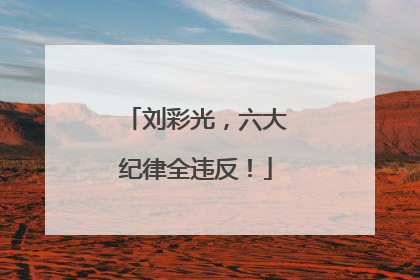 刘彩光，六大纪律全违反！