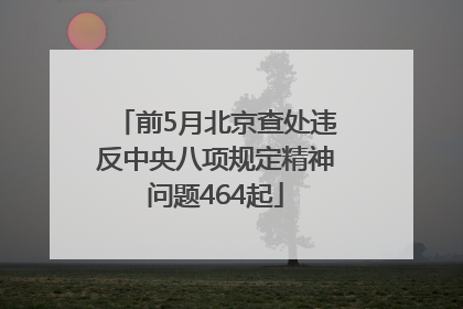 前5月北京查处违反中央八项规定精神问题464起