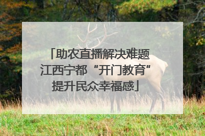 助农直播解决难题 江西宁都“开门教育”提升民众幸福感