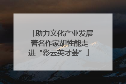 助力文化产业发展 著名作家胡性能走进“彩云英才荟”