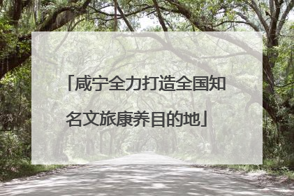 咸宁全力打造全国知名文旅康养目的地