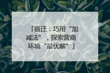 宿迁：巧用“加减法”，探索营商环境“最优解”