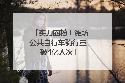 实力圈粉！潍坊公共自行车骑行量破4亿人次